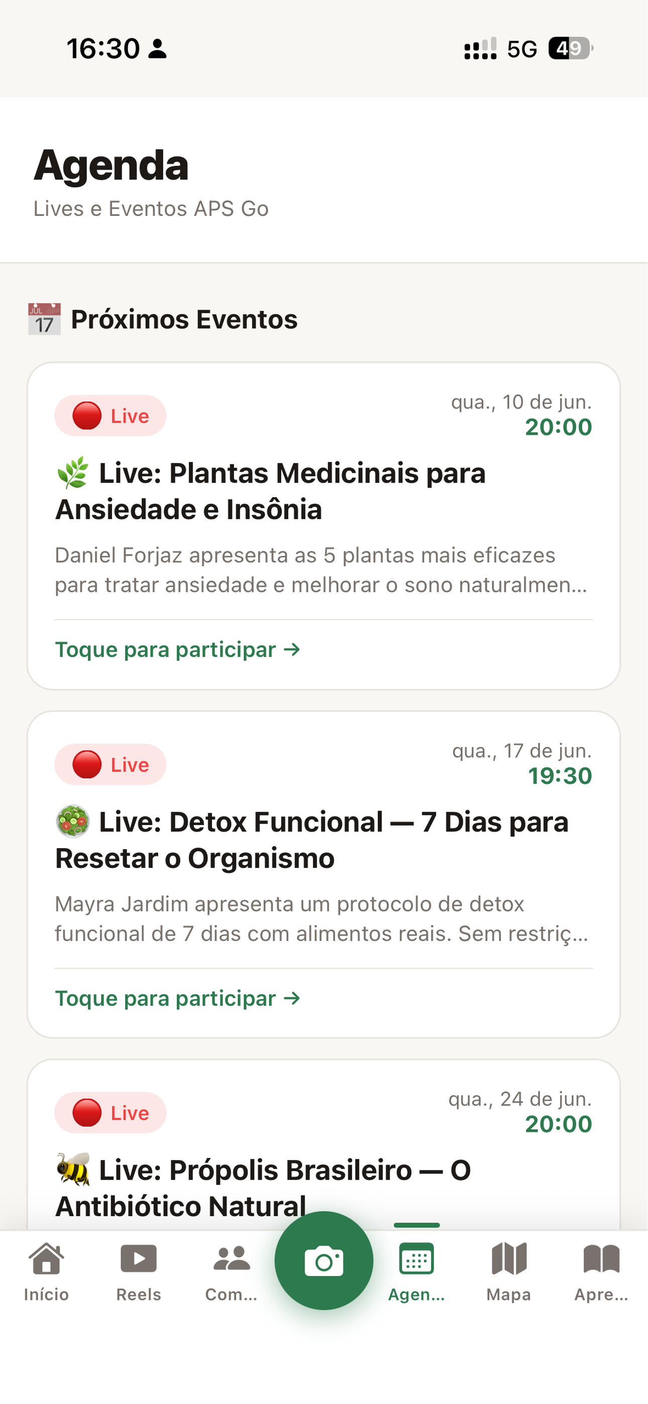 Agenda de cuidados